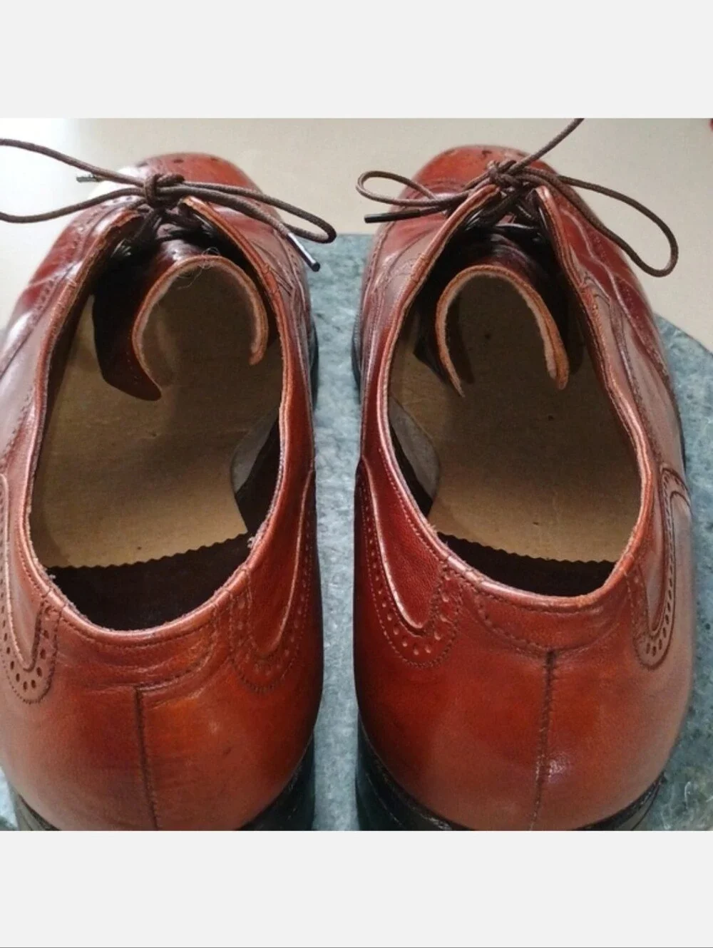 Florsheim Brown Leather Men's Wingtip Oxfords 10.5 D Cognac